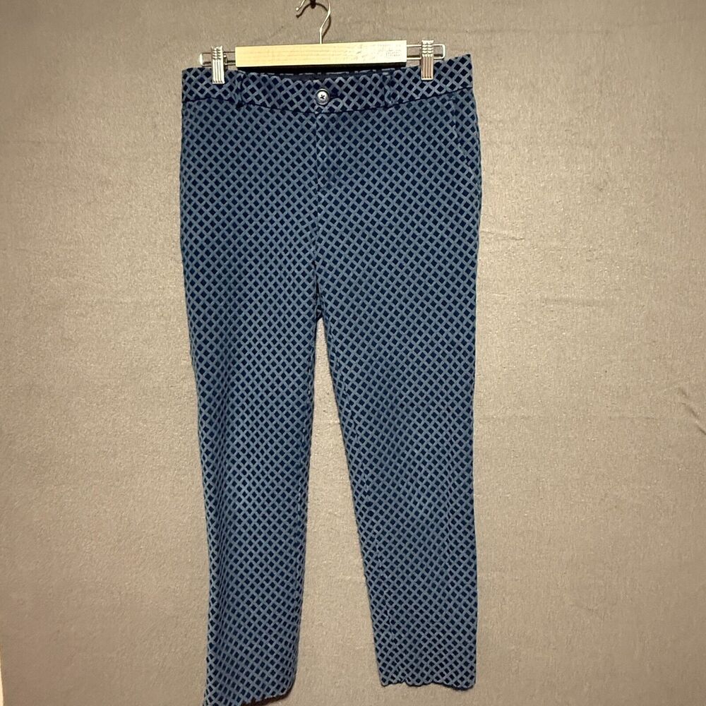 Banana Republic Camden Ankle Pants Size 6 Blue Textured Workwear